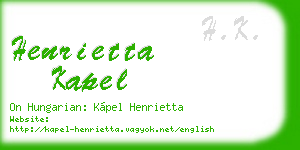 henrietta kapel business card