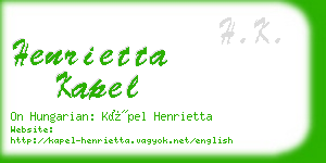 henrietta kapel business card